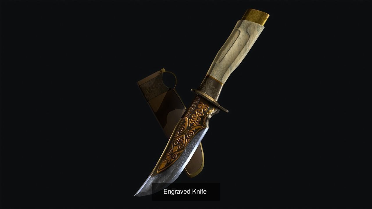Golden Weapon Pack 3D Model Collection_4