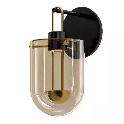 sivan modern wall light with gold finish and clear glass