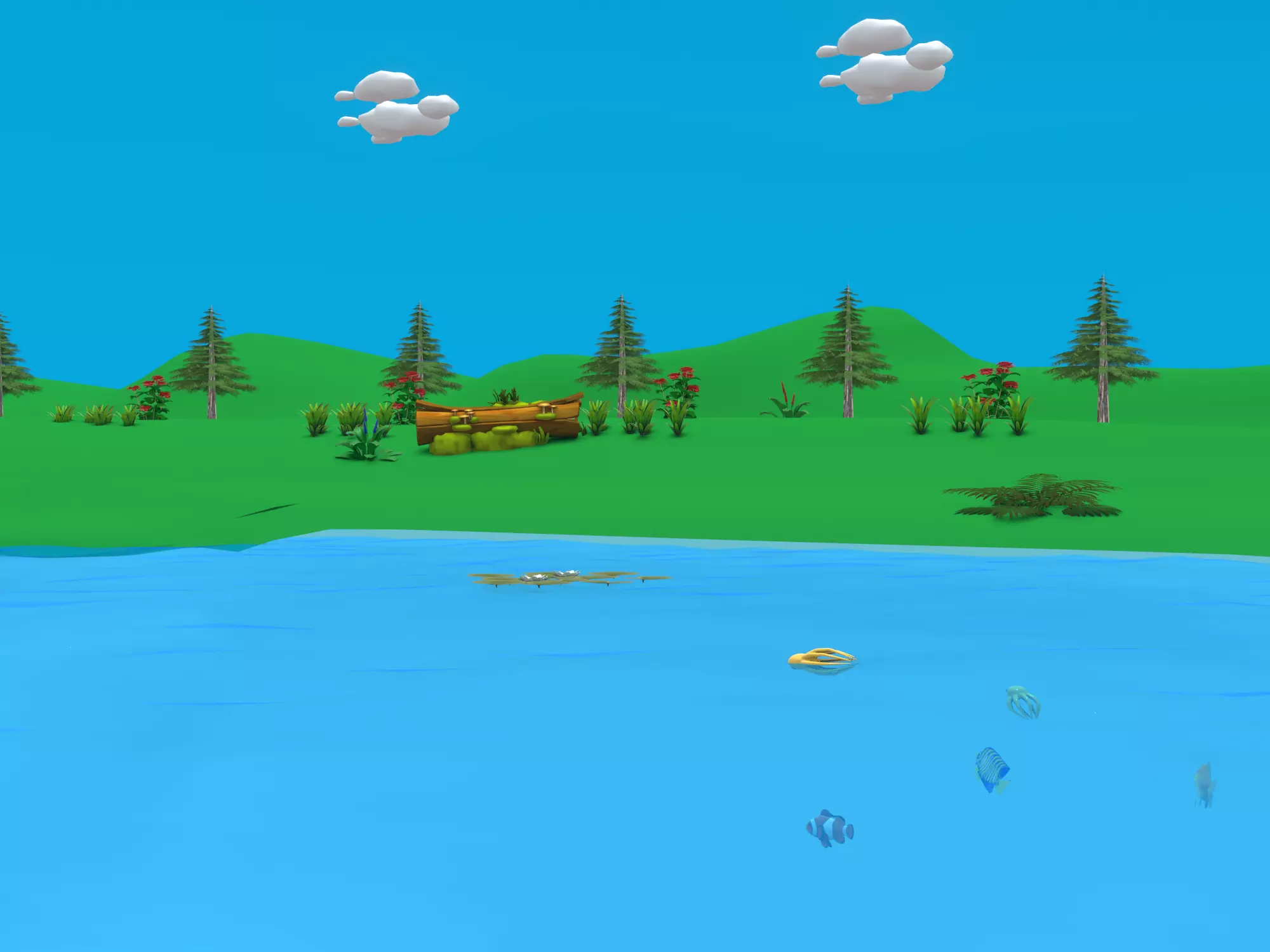 Low Poly Cartoon Nature Low-poly 3D model