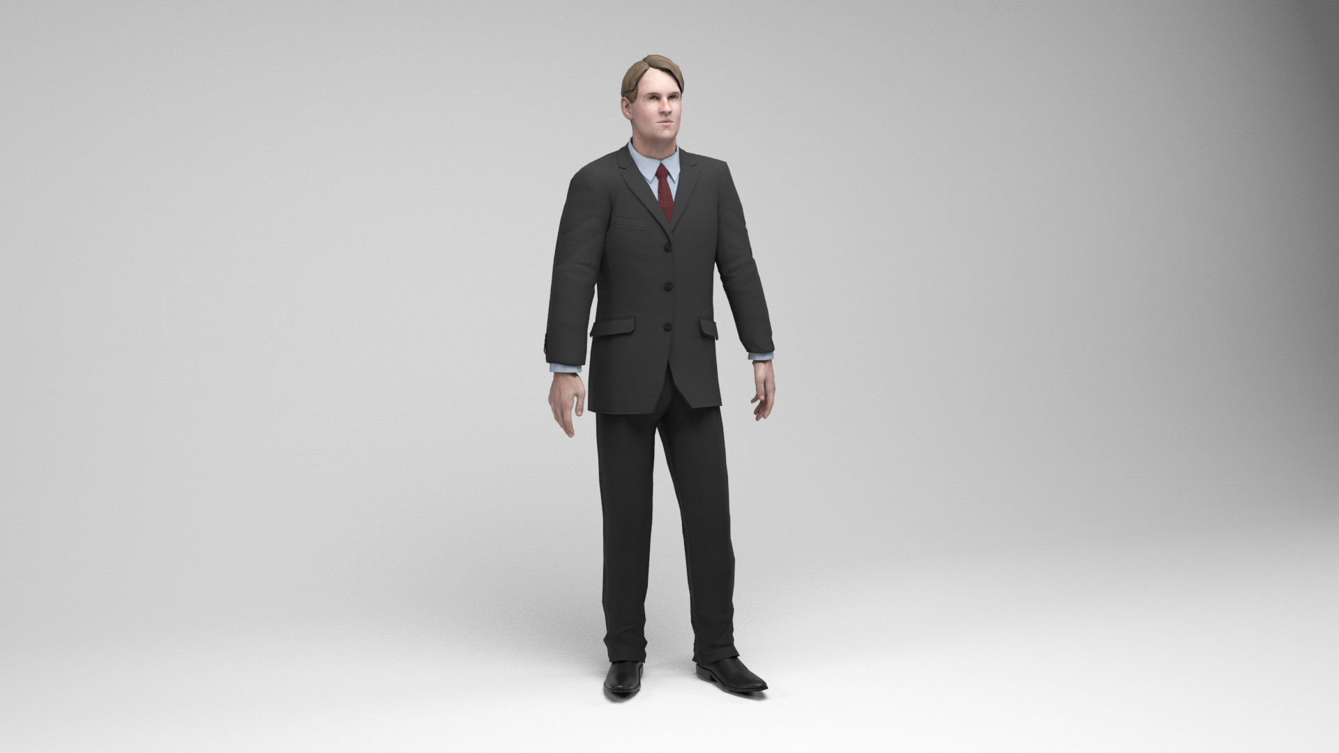 Businessman 2 man in suit talking on phone Low-poly 3D model_8
