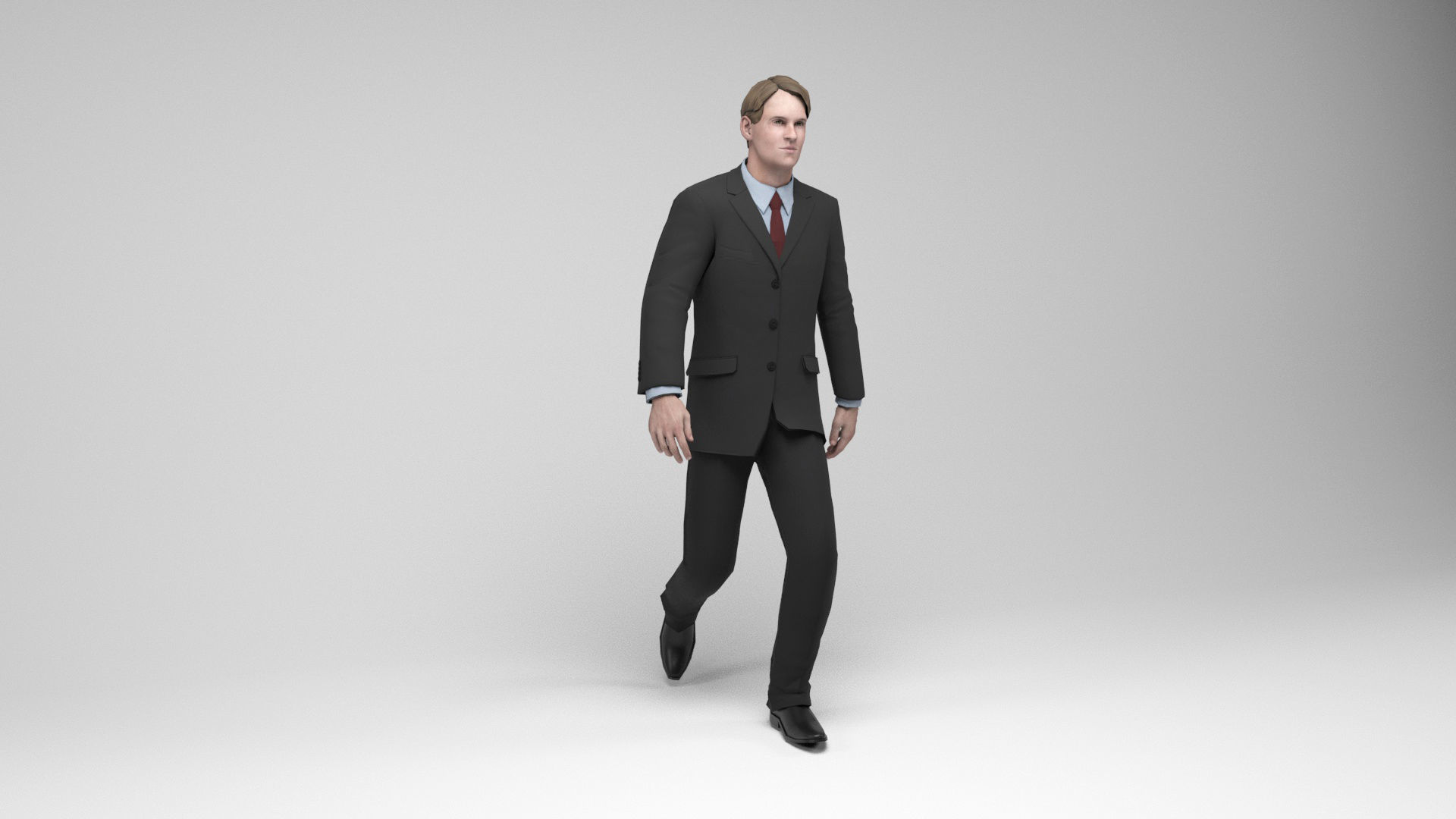 Businessman 2 man in suit talking on phone Low-poly 3D model_9