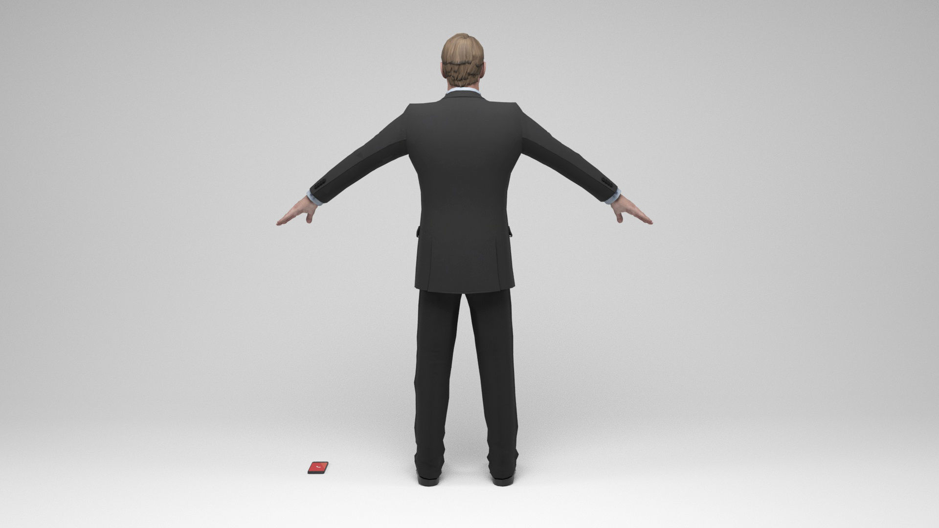 Businessman 2 man in suit talking on phone Low-poly 3D model_5