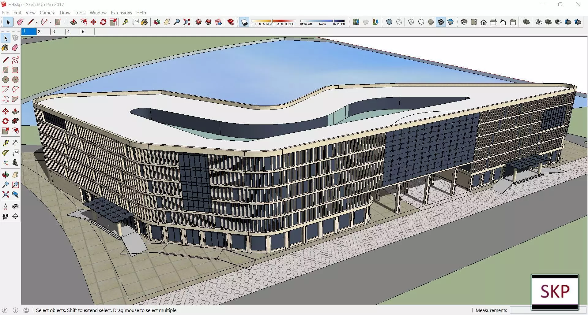 Sketchup Office building H9 3D model_0