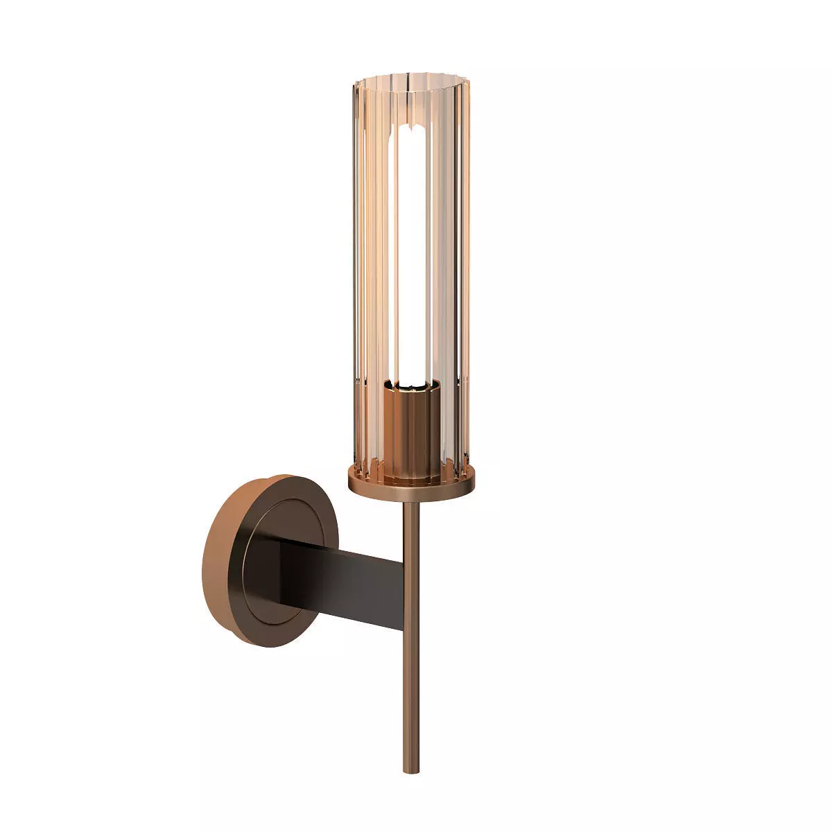 bulrush wall sconce with clear glass tube 3D model_0