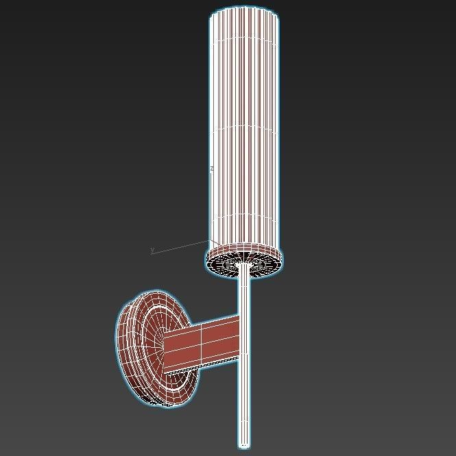 bulrush wall sconce with clear glass tube 3D model_2