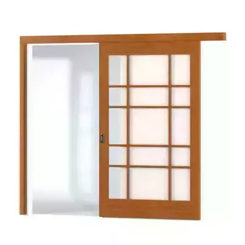 Asian Wooden Sliding Door Paper Paneled