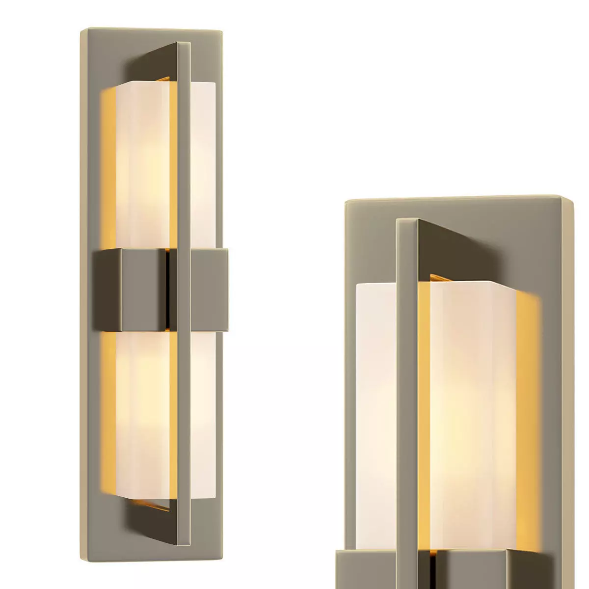 gleee two modern wall sconces with glass panels 3D model_0