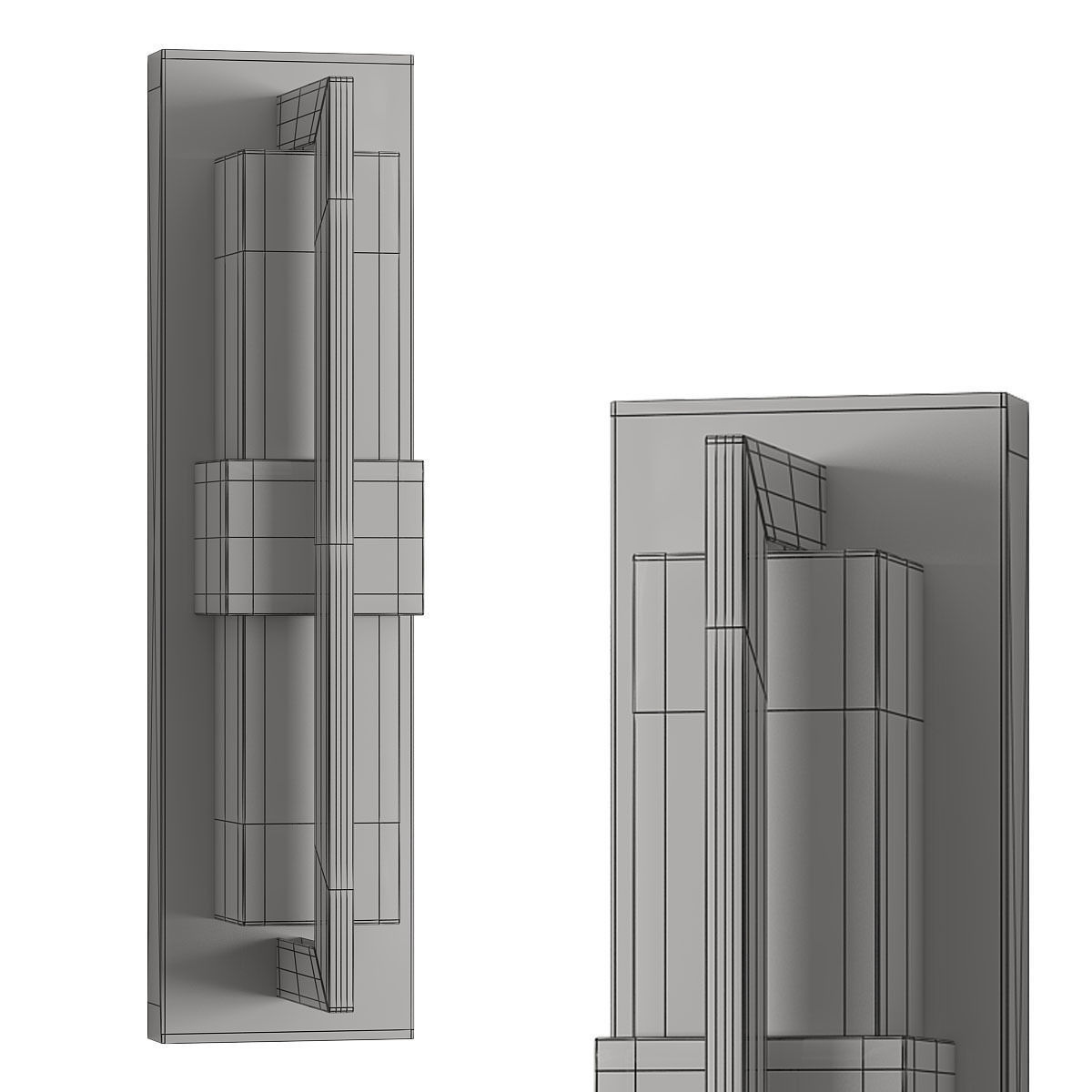 gleee two modern wall sconces with glass panels 3D model_1