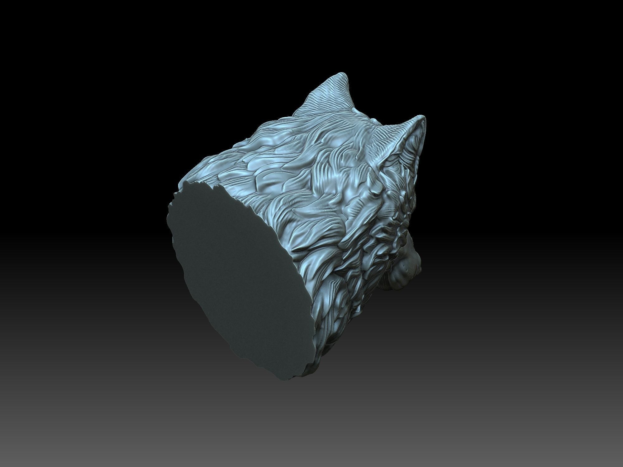 Head wolf 3D print model_4