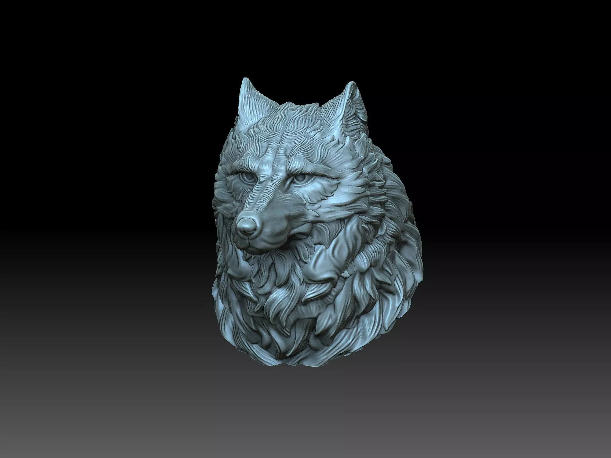 Head wolf 3D print model_0