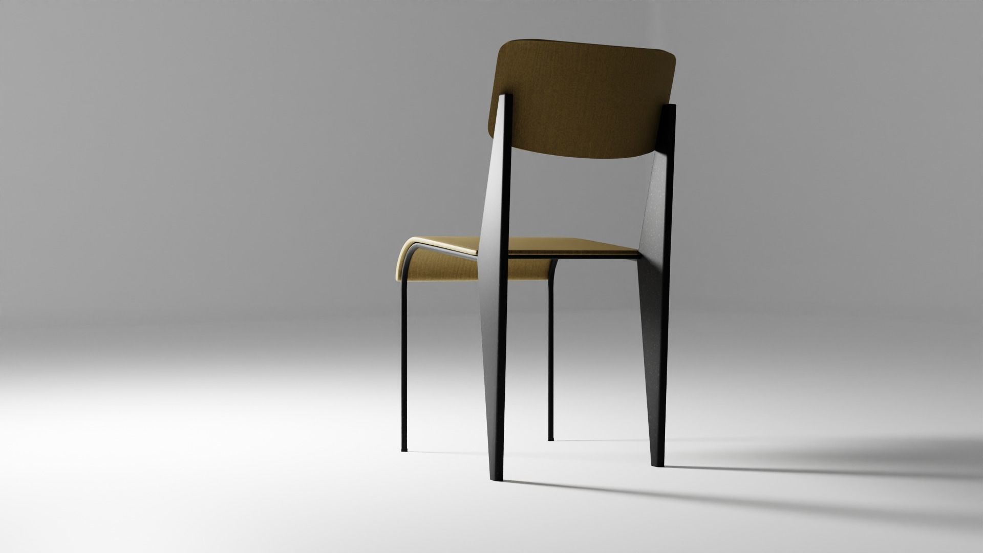 1950 Chair Low-poly 3D model_4