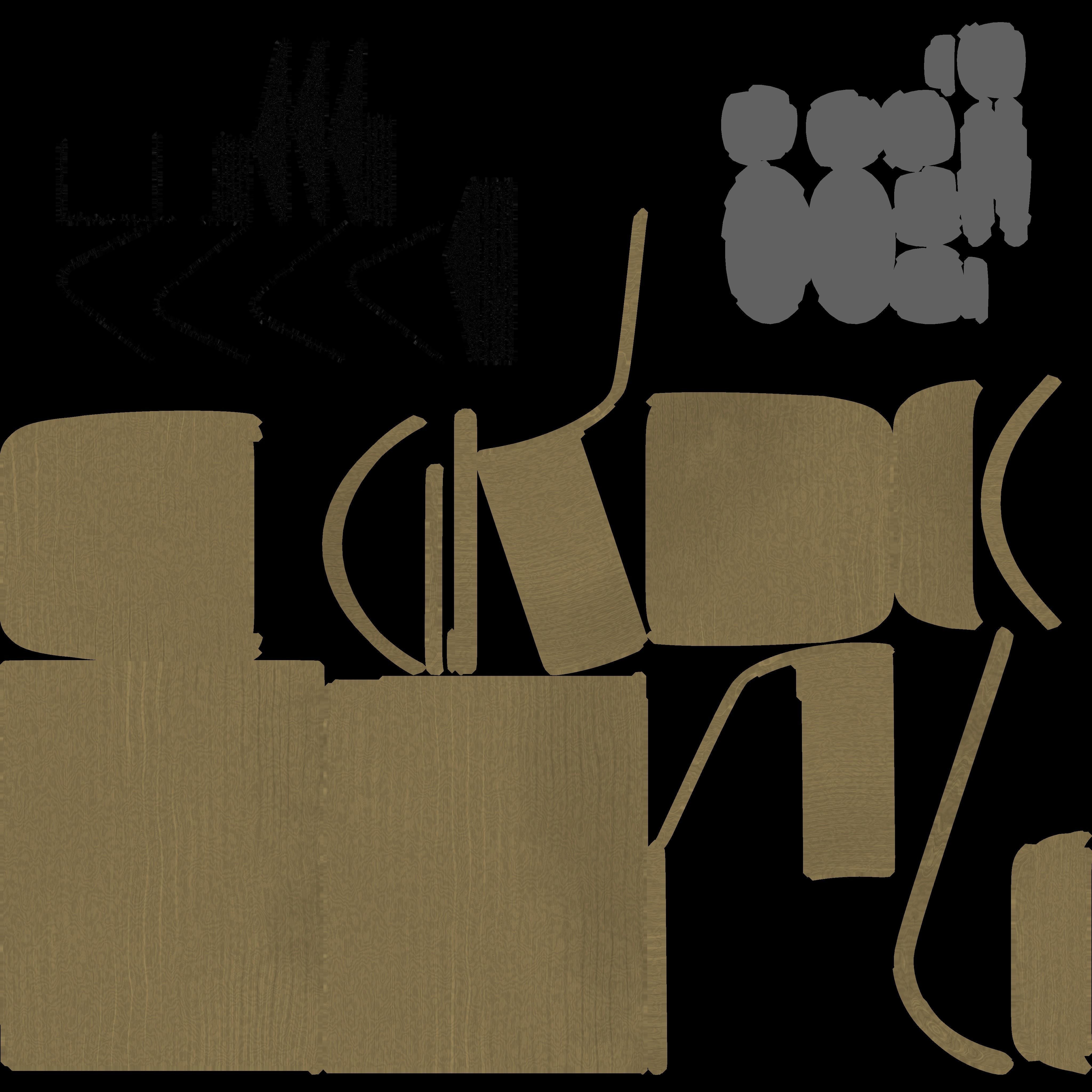 1950 Chair Low-poly 3D model_13