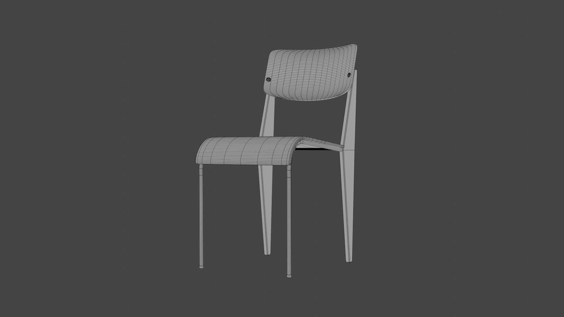 1950 Chair Low-poly 3D model_12