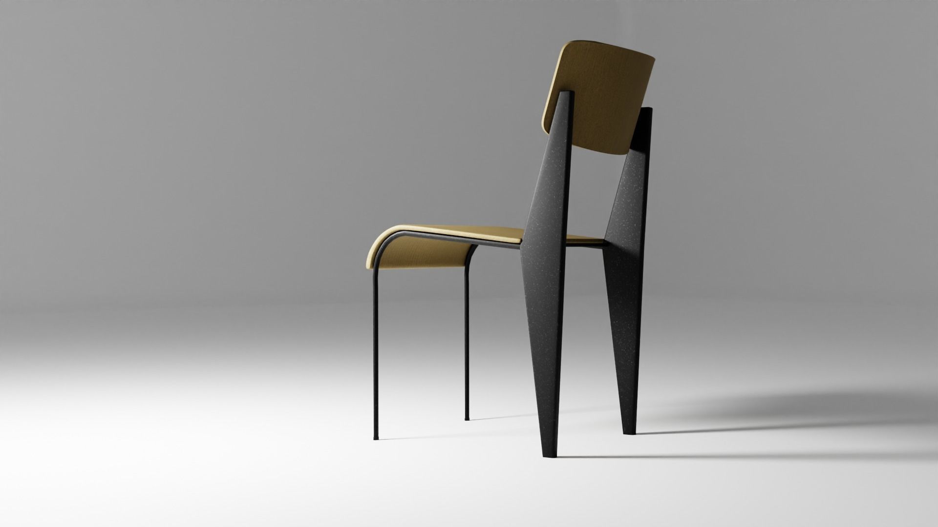 1950 Chair Low-poly 3D model_3