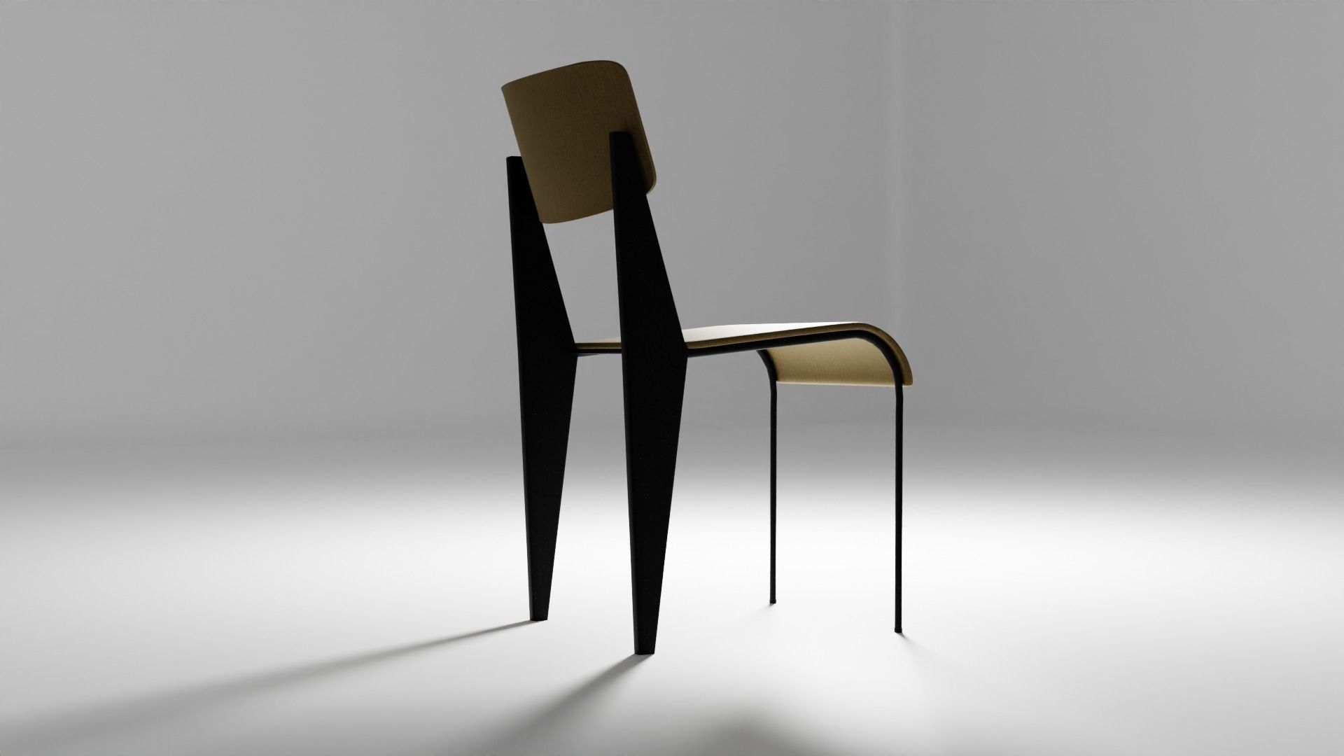1950 Chair Low-poly 3D model_7