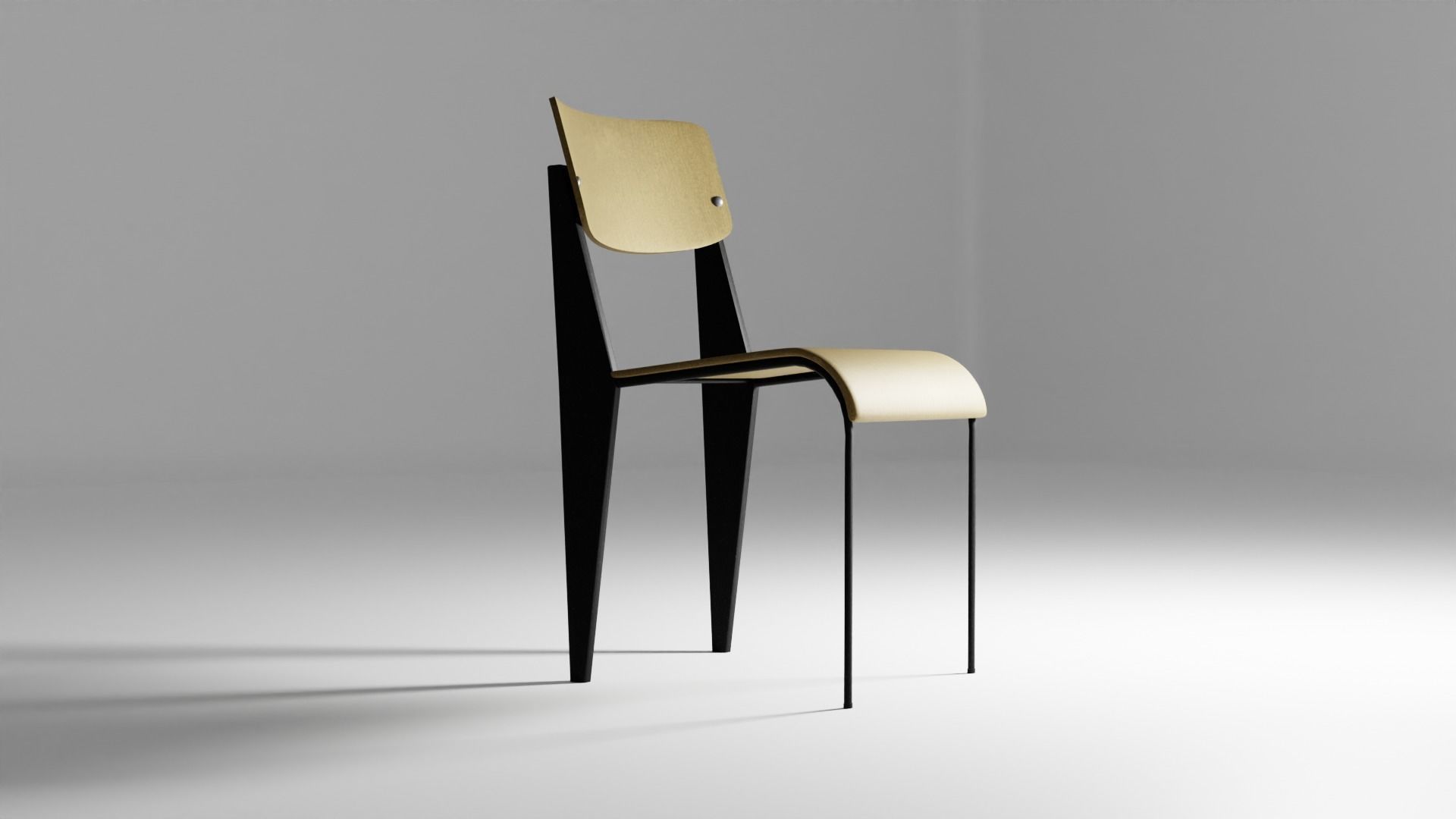 1950 Chair Low-poly 3D model_9