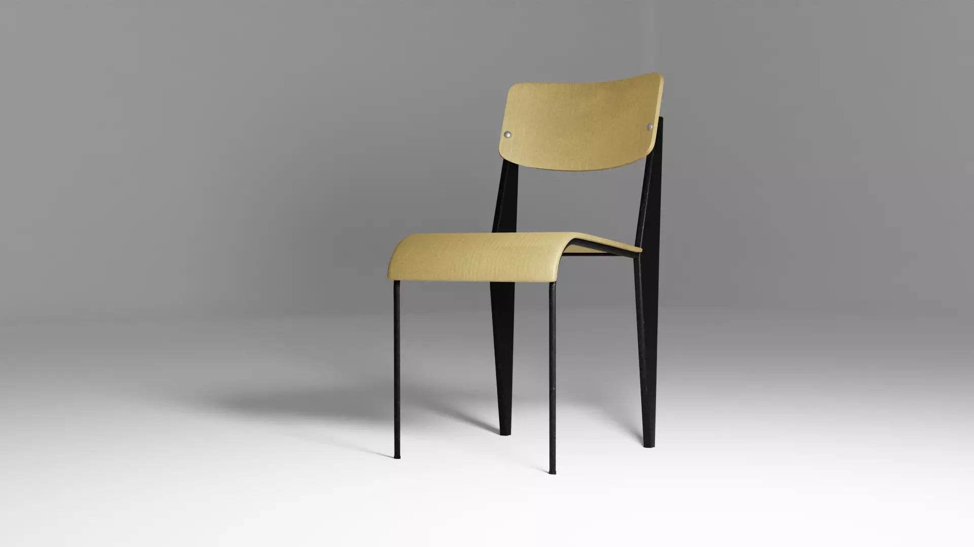 1950 Chair Low-poly 3D model_0