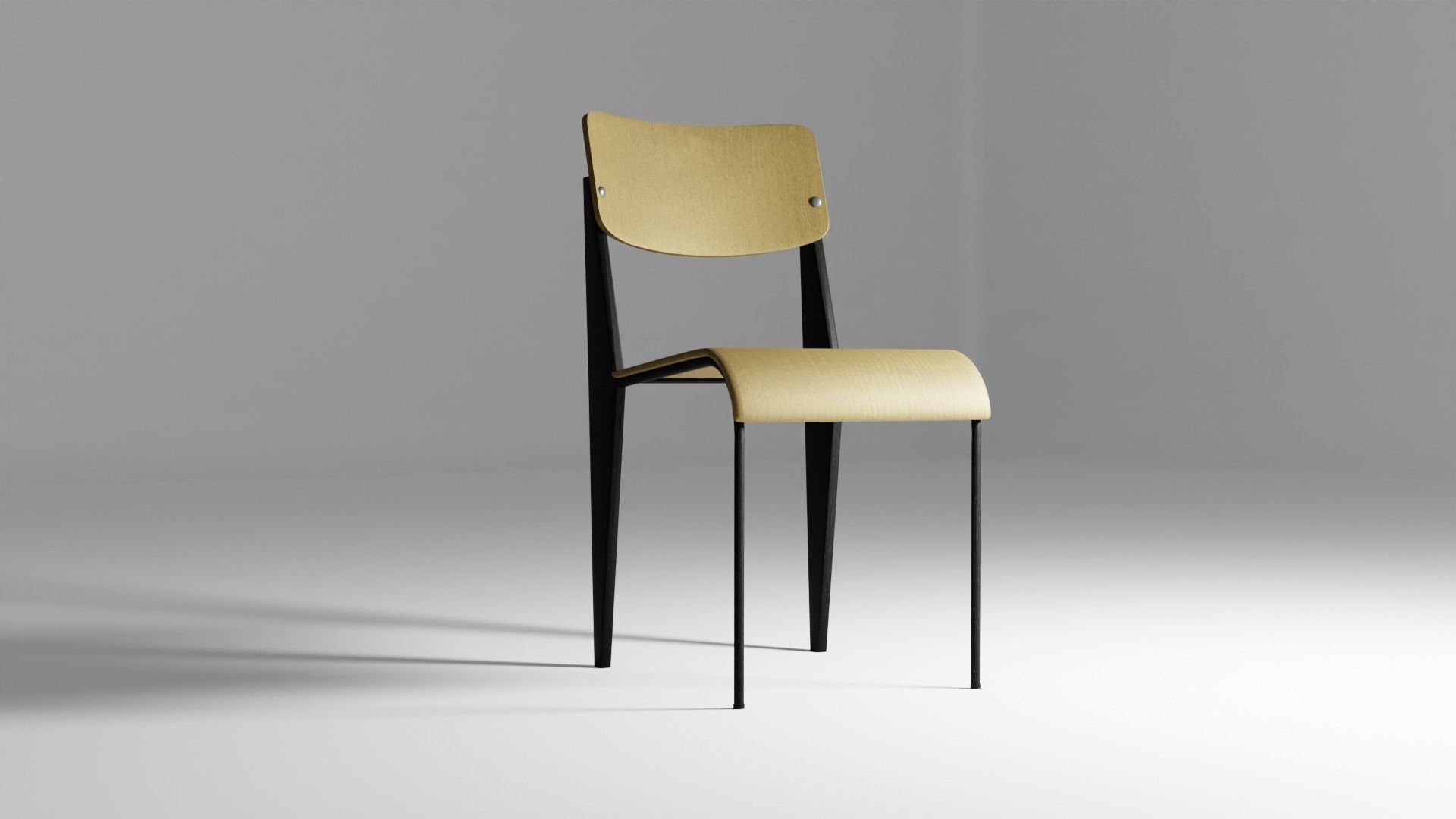 1950 Chair Low-poly 3D model_10