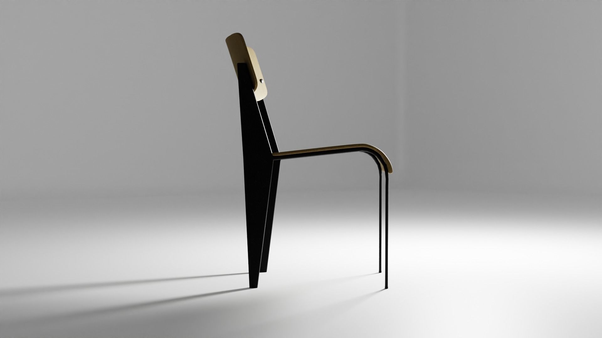 1950 Chair Low-poly 3D model_8