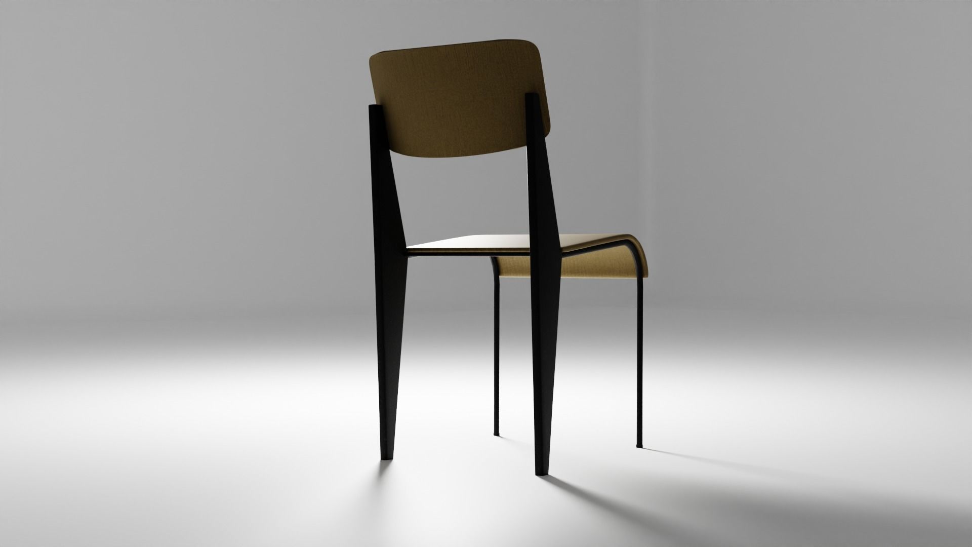 1950 Chair Low-poly 3D model_6