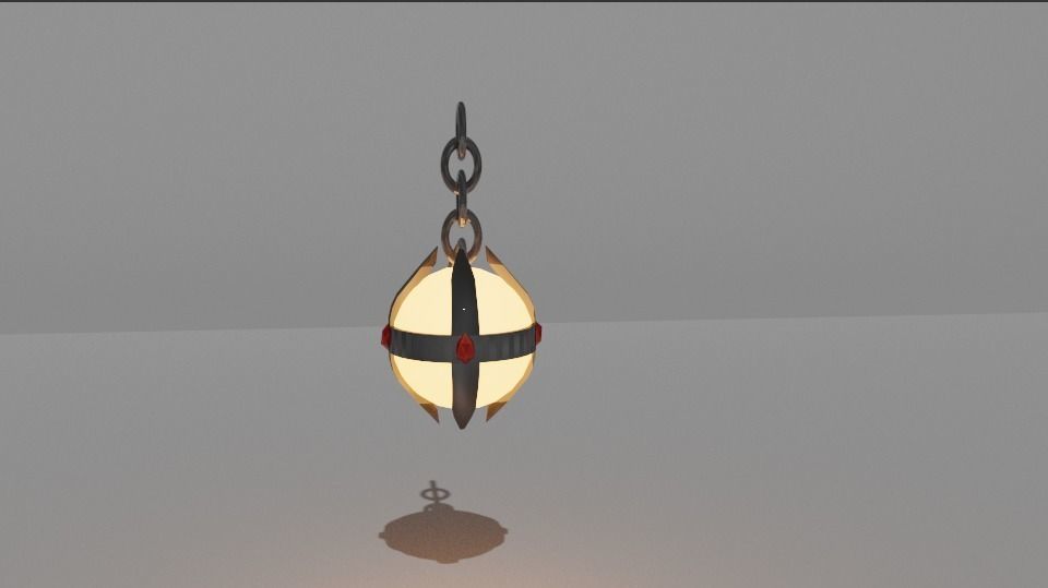 Ancient lamp Low-poly 3D model_1