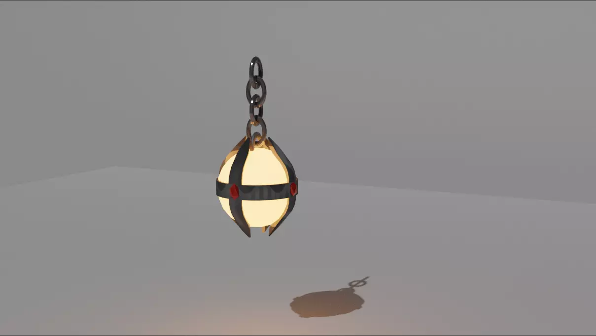 Ancient lamp Low-poly 3D model_0