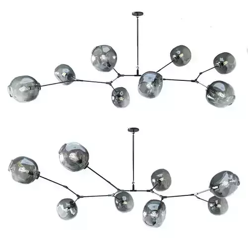 Branching bubble chandelier 8 lamps black