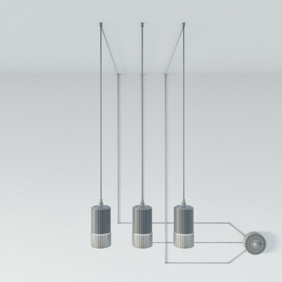 Suspended lamp wireflow freeform 0363 led suspension lamp 3D model_1