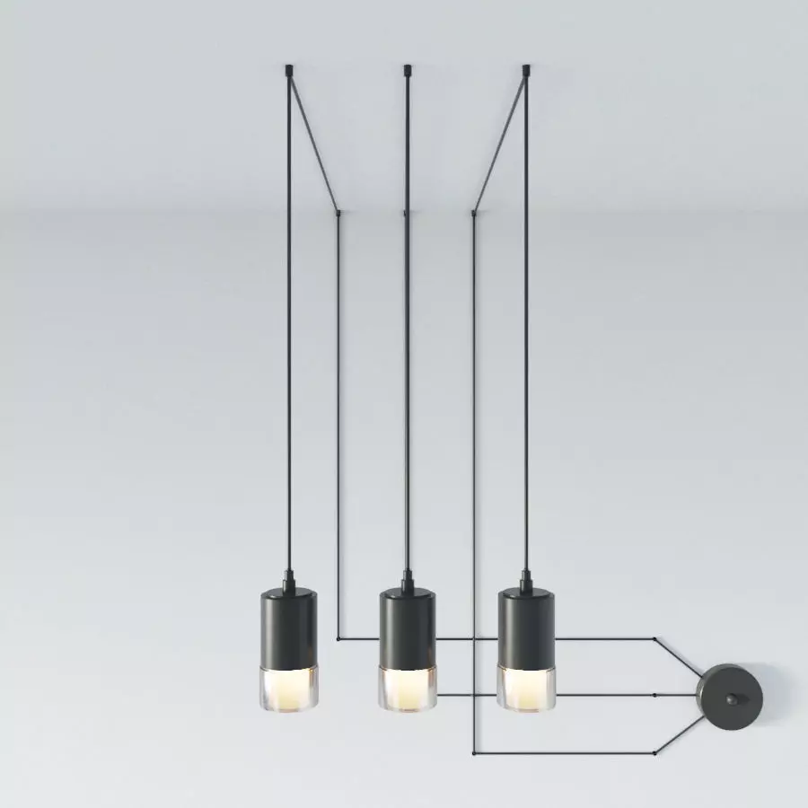 Suspended lamp wireflow freeform 0363 led suspension lamp 3D model_0