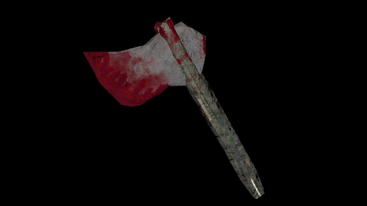 Axe for Battle Low-poly 3D model_5