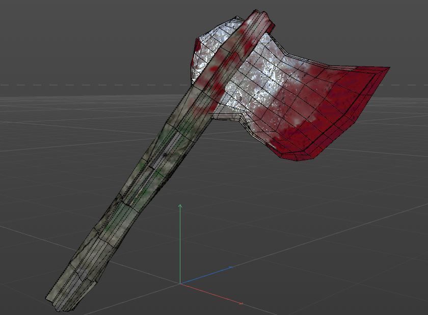 Axe for Battle Low-poly 3D model_6