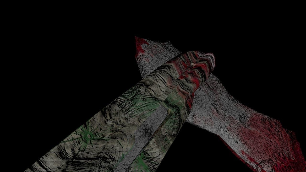 Axe for Battle Low-poly 3D model_7