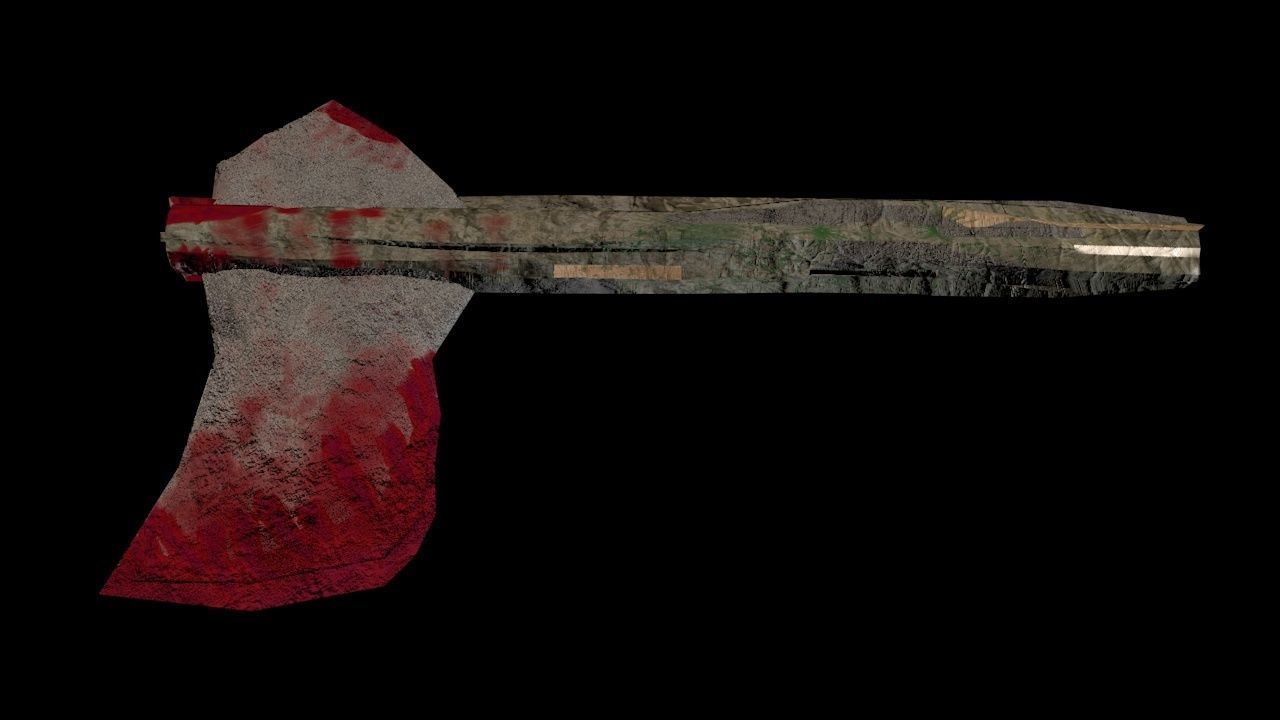 Axe for Battle Low-poly 3D model_1