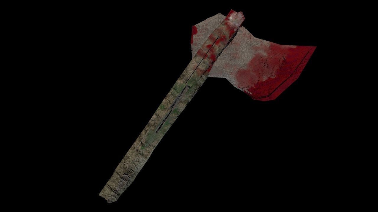 Axe for Battle Low-poly 3D model_2
