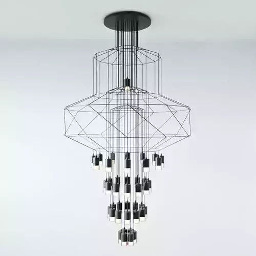 Suspended lamp wireflow freeform 0374 led suspension lamp