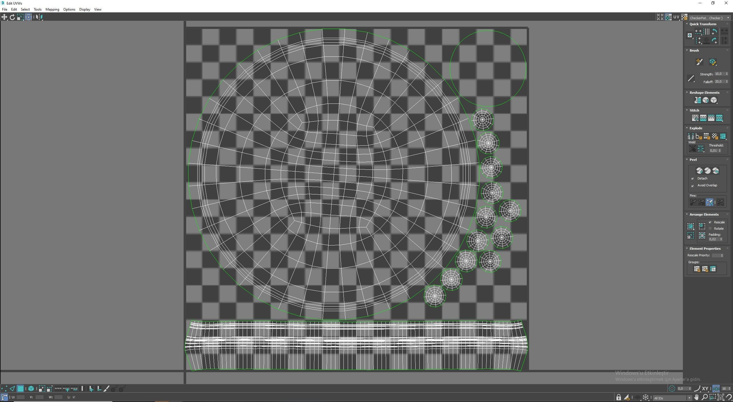 Wooden shield Low-poly 3D model_8