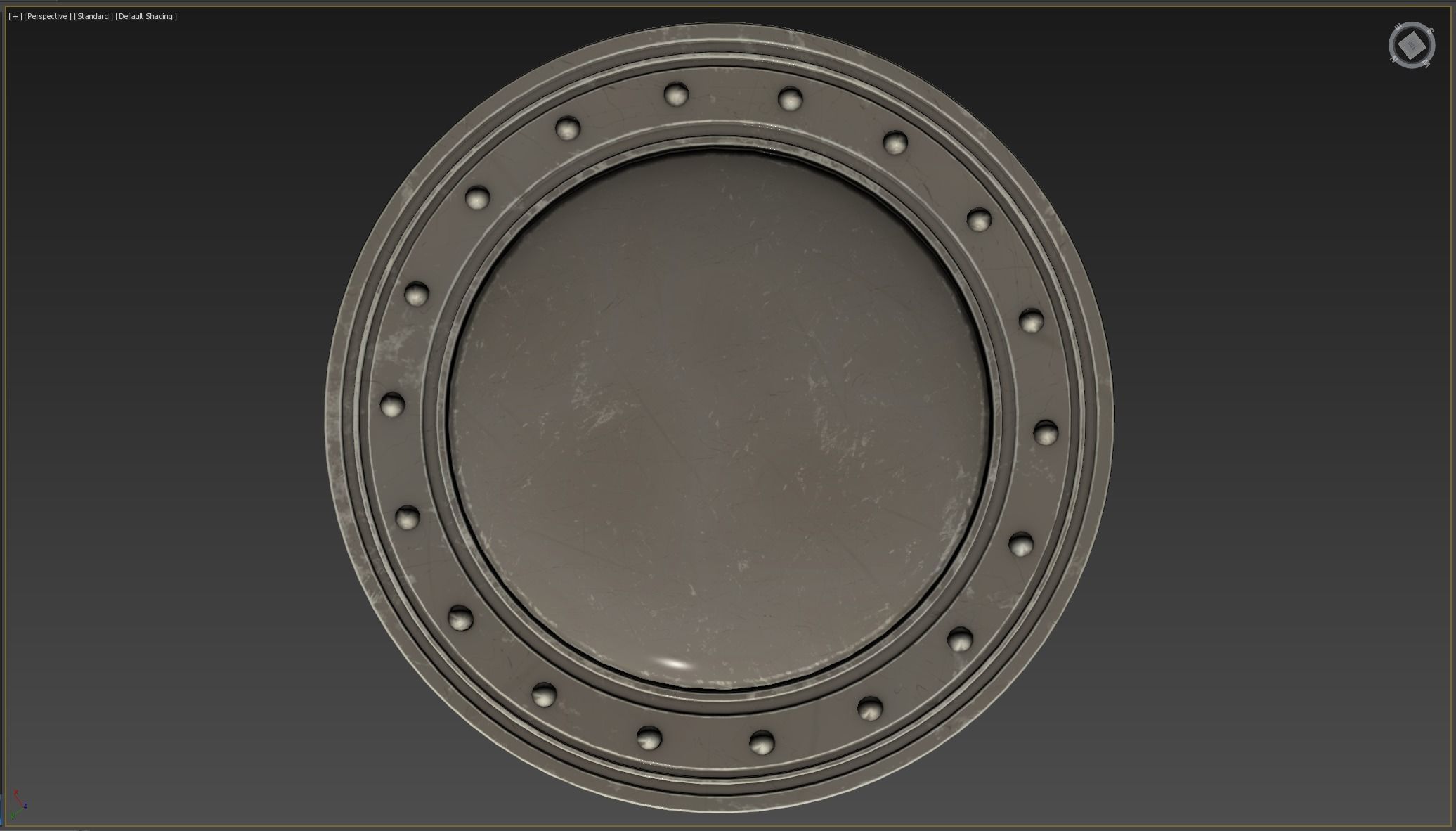 Wooden shield Low-poly 3D model_5