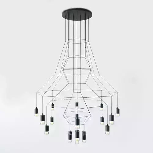 Suspended lamp wireflow freeform 03615