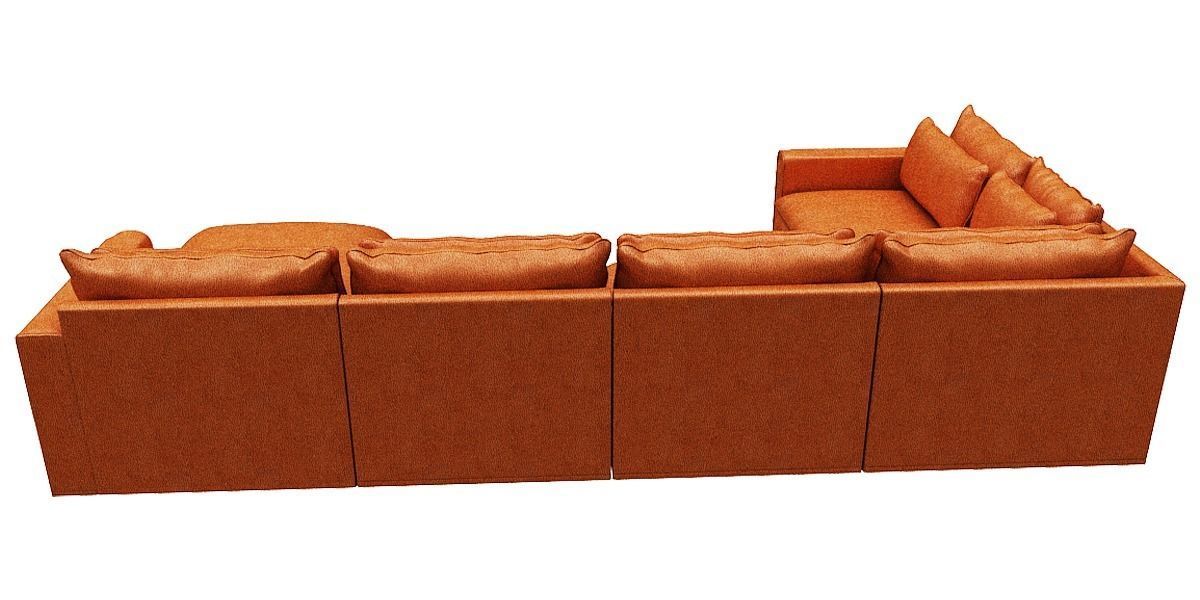 L type Sofa with Right side chaise lounge Low-poly 3D model_5