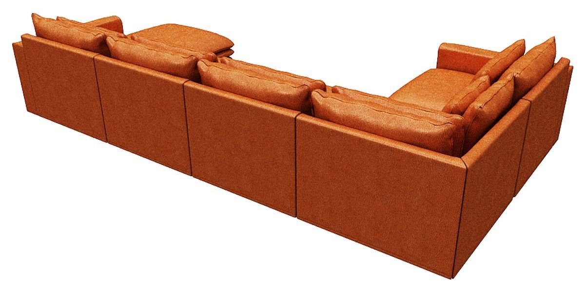 L type Sofa with Right side chaise lounge Low-poly 3D model_4