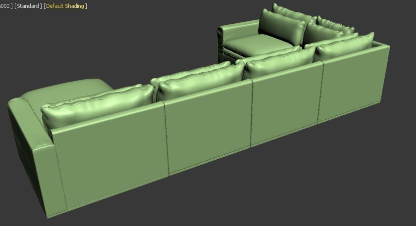 L type Sofa with Right side chaise lounge Low-poly 3D model_12