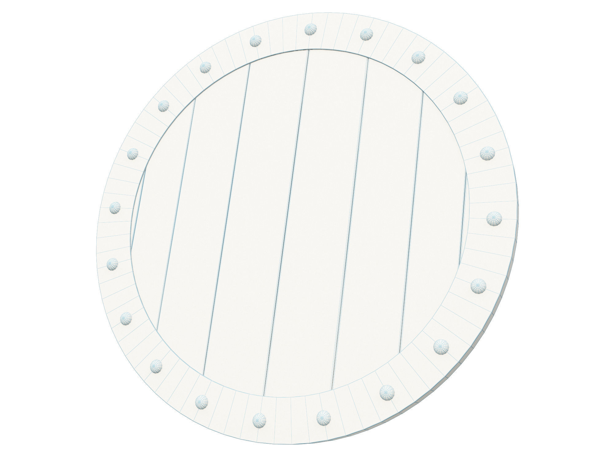 Wooden shield Low-poly 3D model_4