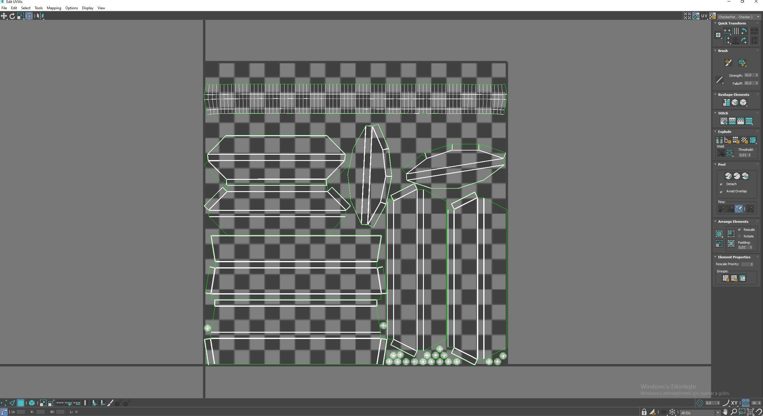Wooden shield Low-poly 3D model_10