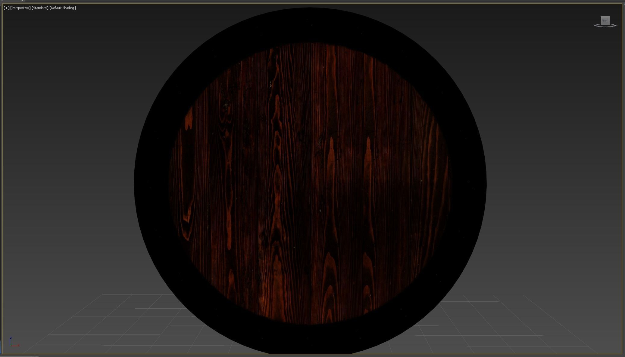 Wooden shield Low-poly 3D model_5