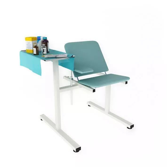 Patient s Procedure Chair With Attached Mayo Stand 3D model_0