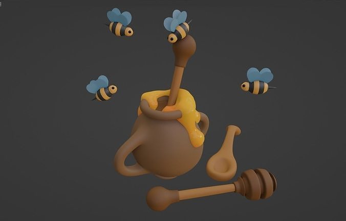 Cartoon Honeypot 3D model