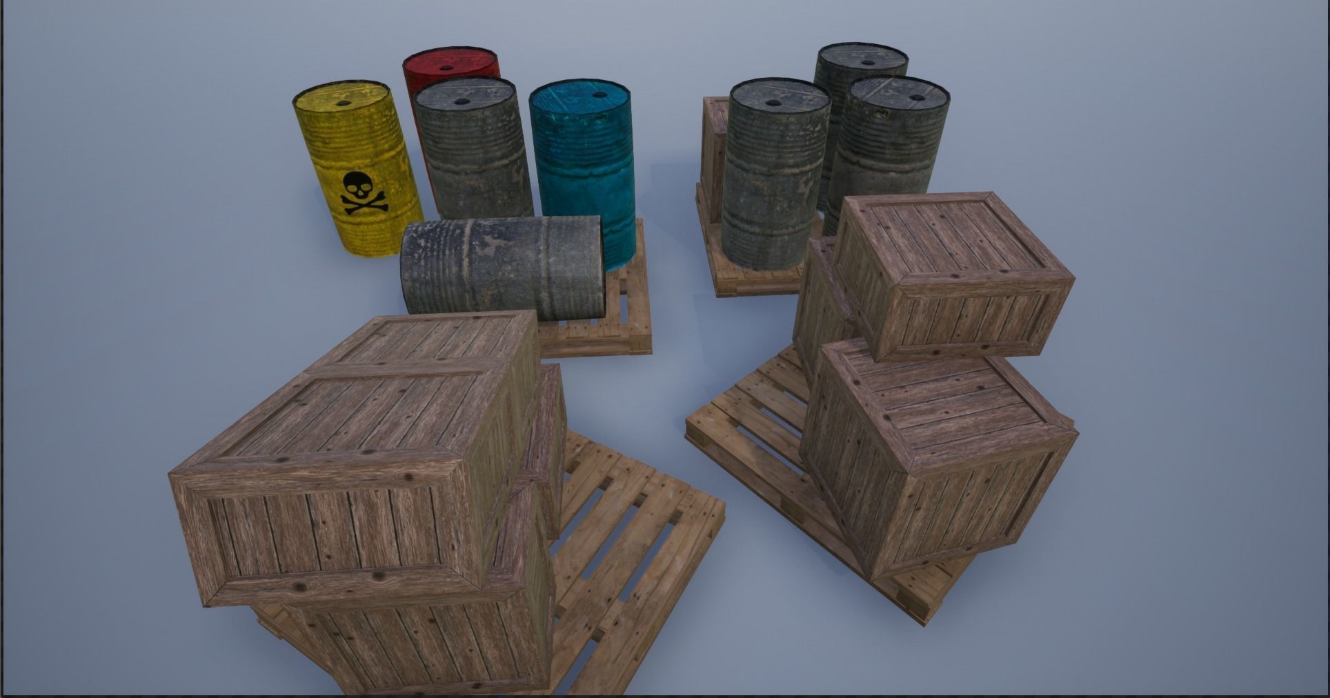 Warehouse Barrels-Pallets-Crates Collection _9