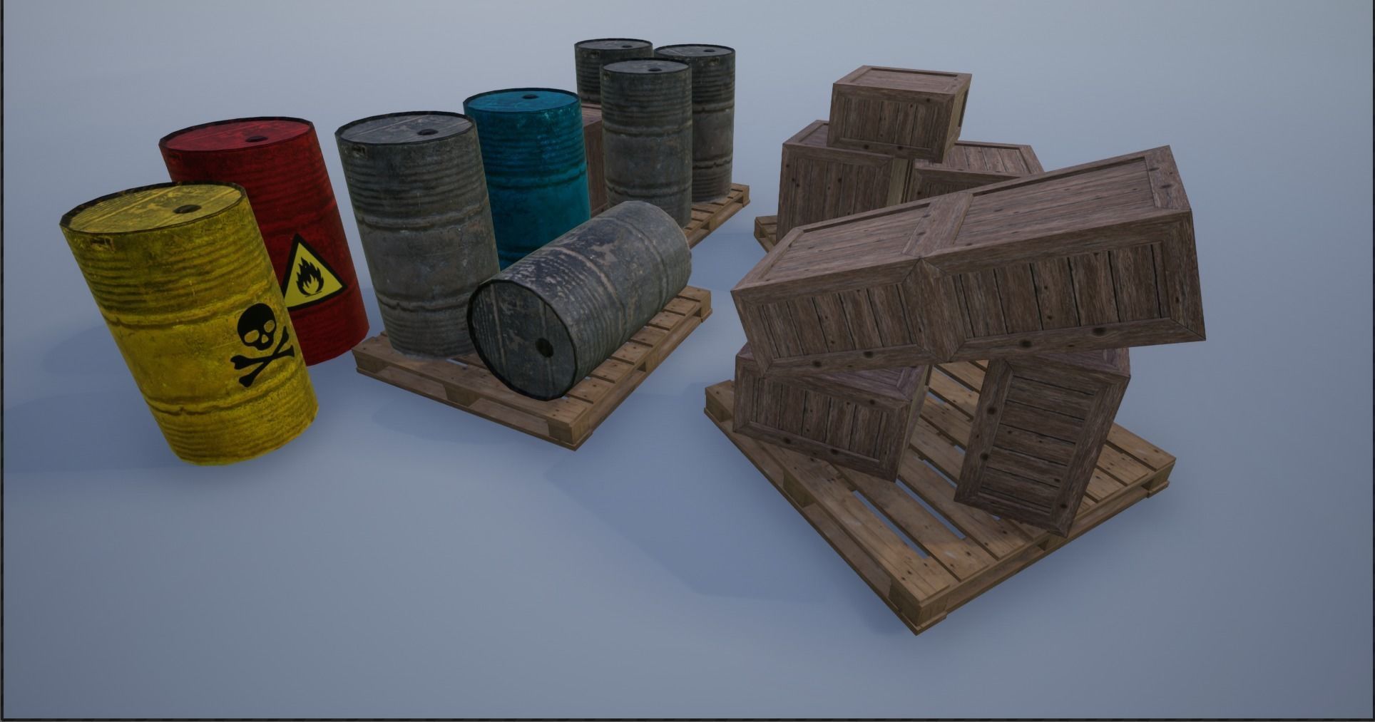 Warehouse Barrels-Pallets-Crates Collection _11