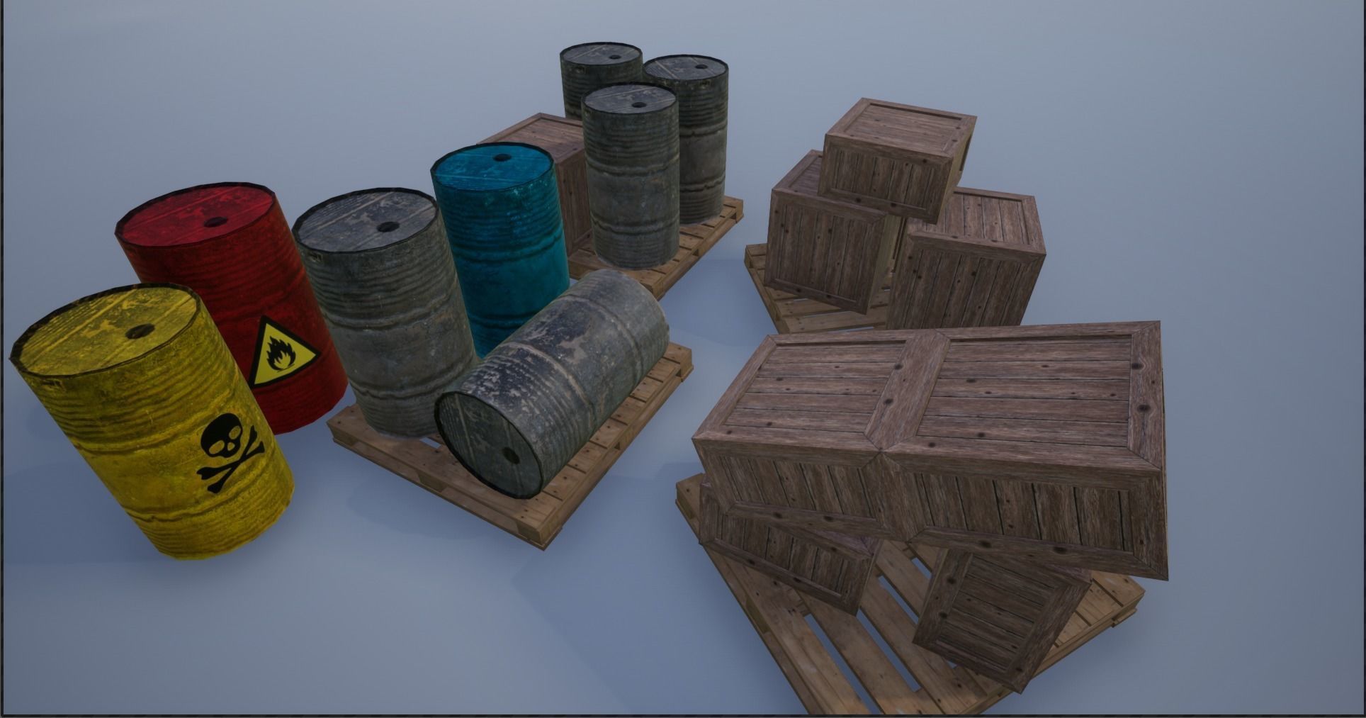 Warehouse Barrels-Pallets-Crates Collection _12