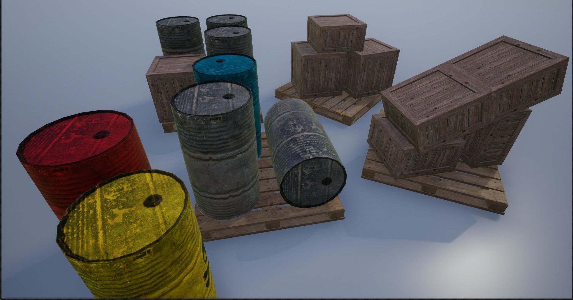 Warehouse Barrels-Pallets-Crates Collection _10
